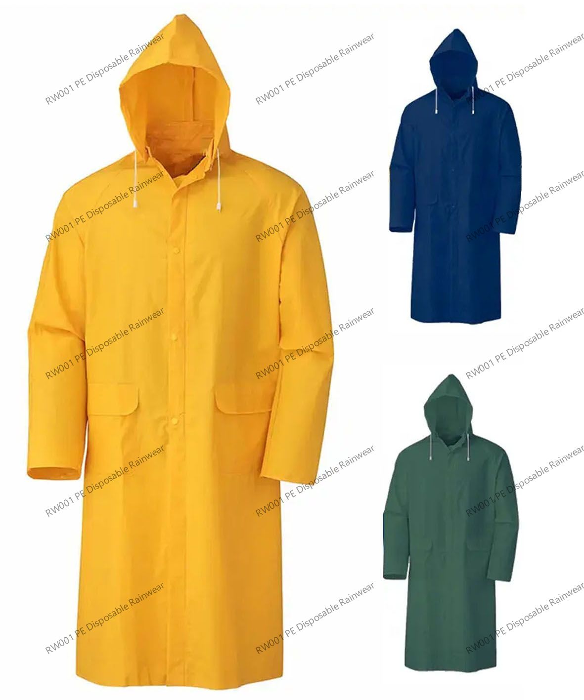 RW007 PVC Or POLYESTER Long Raincoat