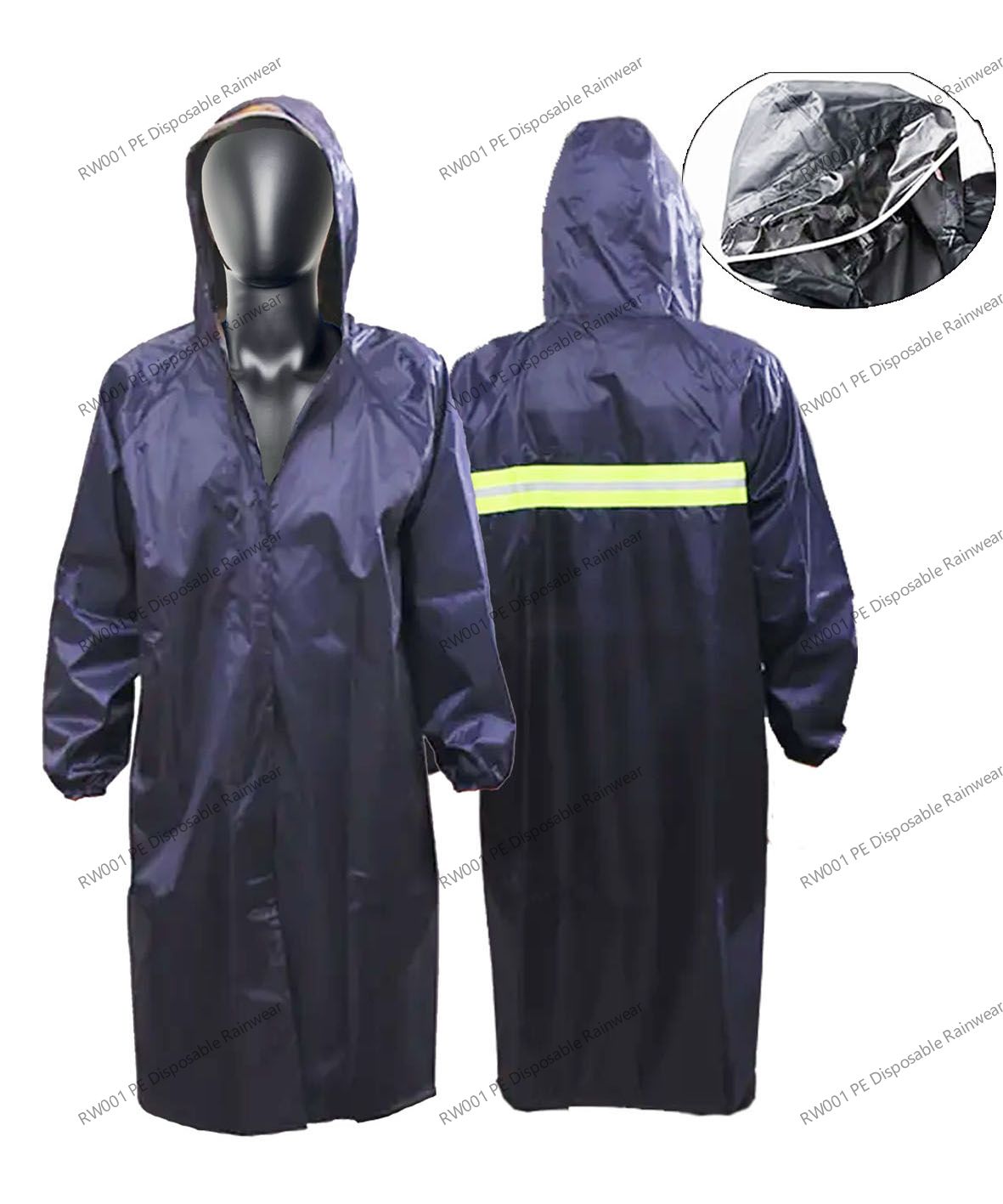 RW011 No Pocket Long Rain Coat