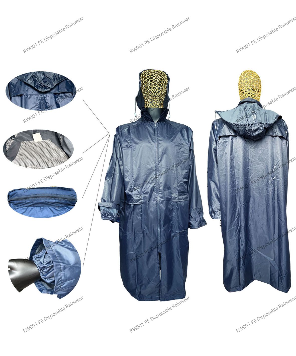 RW015 No Reflector Long Rain Coat